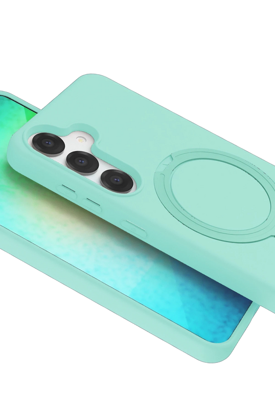 Samsung Galaxy S25 Regal Magsafe Standlı Kapak Kılıf - Su Yeşili 4