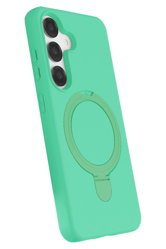 Samsung Galaxy S25 Regal Magsafe Standlı Kapak Kılıf - Yeşil 2