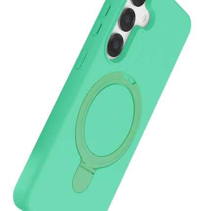 Samsung Galaxy S25 Regal Magsafe Standlı Kapak Kılıf - Yeşil 3