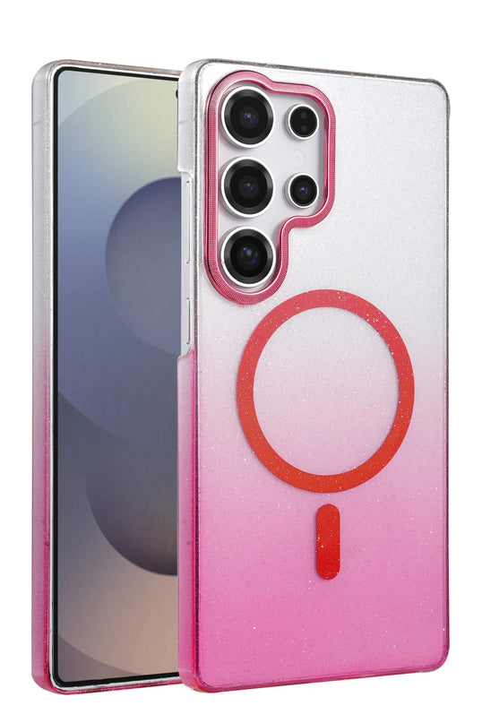 Samsung Galaxy S25 Ultra Glossy Magsafe Kapak Kılıf - Pembe