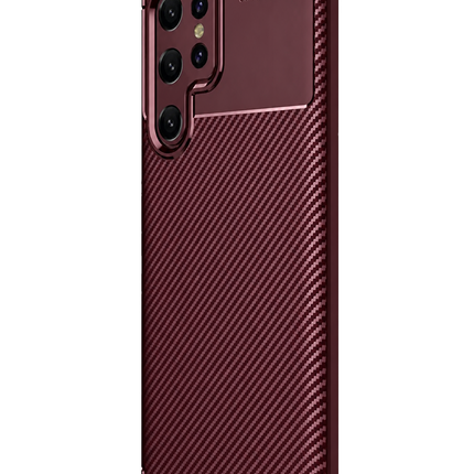 Samsung Galaxy S25 Ultra Auto Focus Karbon Kapak Kılıf - Bordo