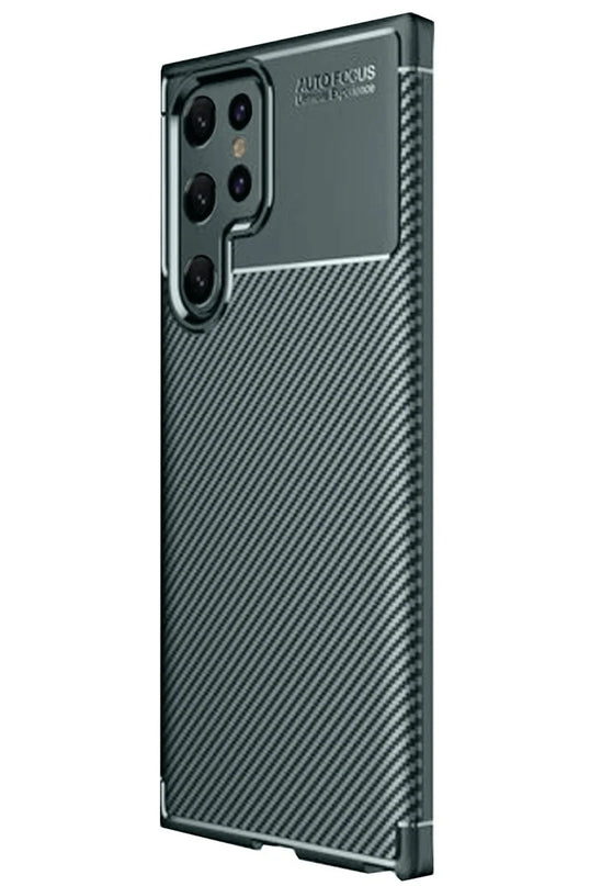Samsung Galaxy S25 Ultra Auto Focus Karbon Kapak Kılıf - Koyu Yeşil