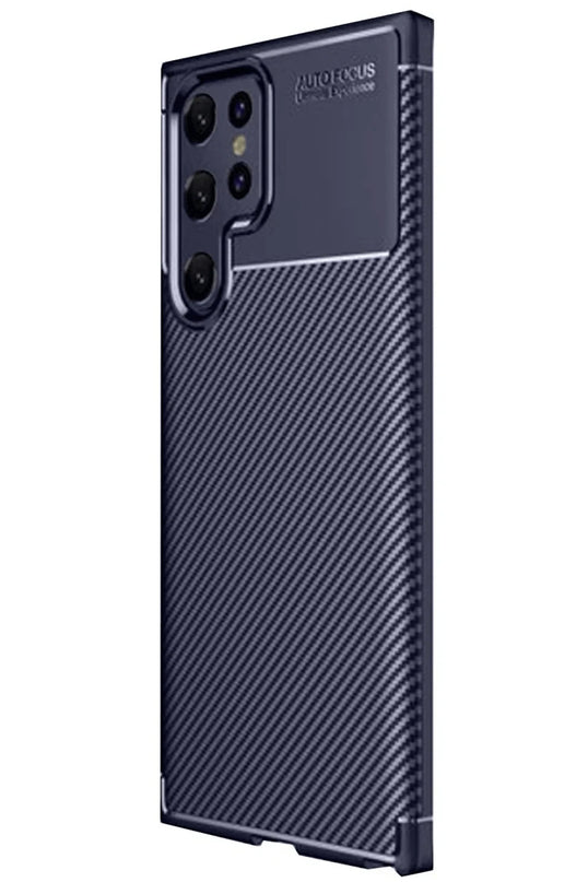 Samsung Galaxy S25 Ultra Auto Focus Karbon Kapak Kılıf - Lacivert