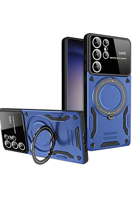 Samsung Galaxy S25 Ultra Joy Lens Standlı Kapak Kılıf - Lacivert