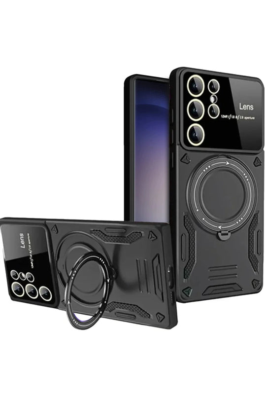 Samsung Galaxy S25 Ultra Joy Lens Standlı Kapak Kılıf - Siyah