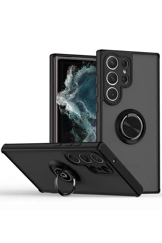 Samsung Galaxy S25 Ultra Montreal Yüzüklü Silikon Kapak Kılıf - Siyah