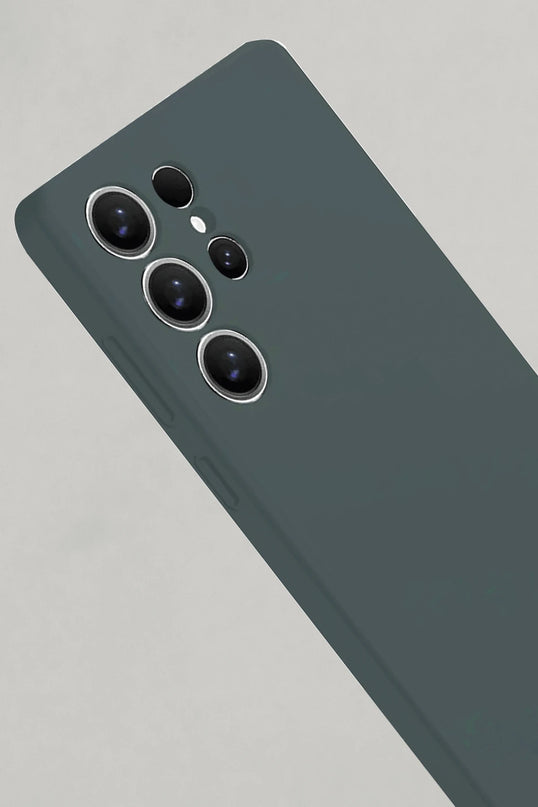 Samsung Galaxy S25 Ultra Nano içi Kadife Silikon Kılıf - Koyu Yeşil 3