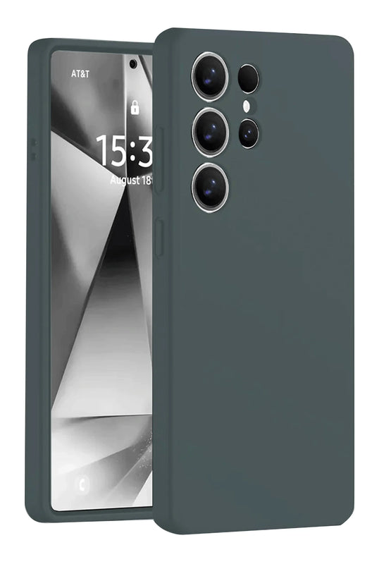 Samsung Galaxy S25 Ultra Nano içi Kadife Silikon Kılıf - Koyu Yeşil