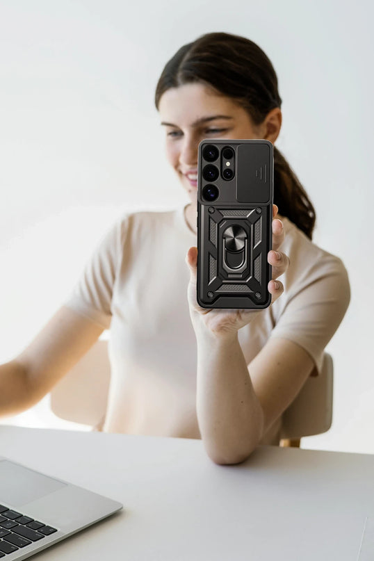 Samsung Galaxy S25 Ultra Pars Lens Yüzüklü Silikon Kılıf - Lacivert 3