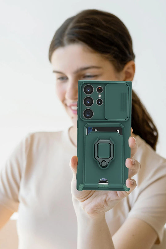 Samsung Galaxy S25 Ultra Zuma Kartvizitli Yüzüklü Silikon Kılıf - Lacivert 3