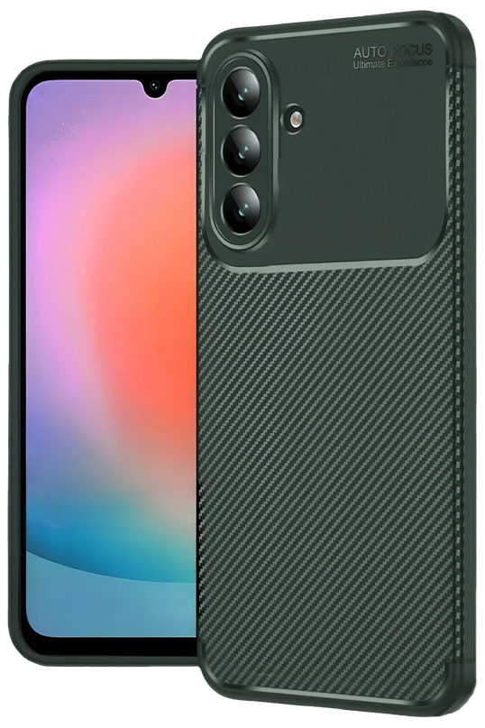 Samsung Galaxy S26 Auto Focus Karbon Kapak Kılıf - Koyu Yeşil
