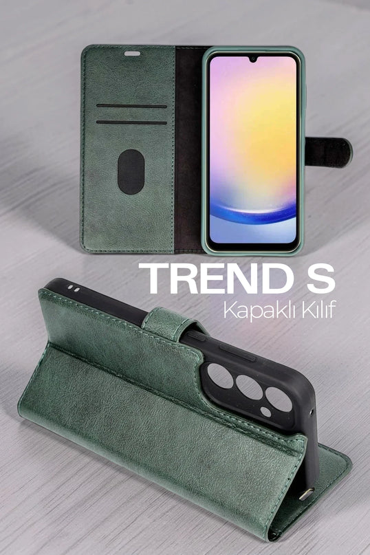 Samsung Galaxy S26 Trend S Plus Kapaklı Kılıf - Yeşil 4