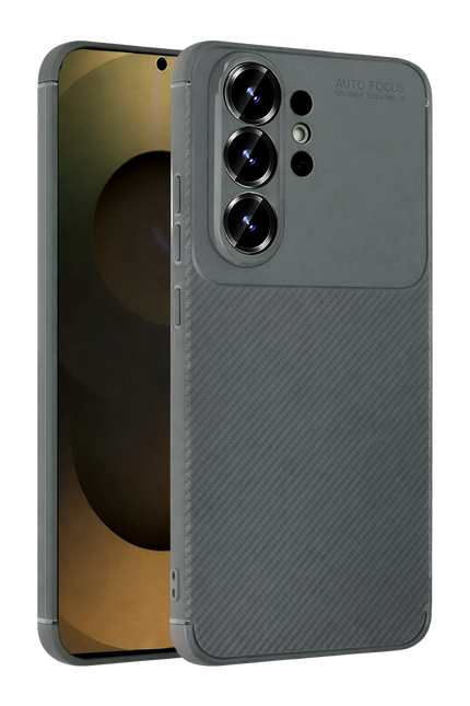 Samsung Galaxy S26 Ultra Auto Focus Karbon Kapak Kılıf - Gri