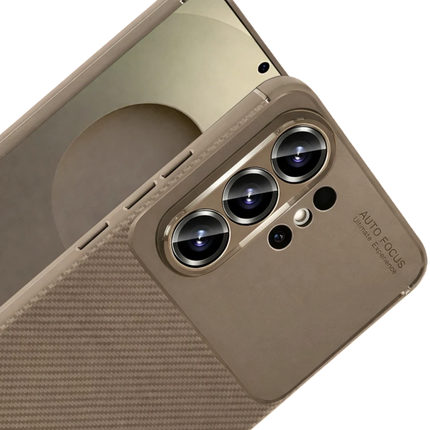Samsung Galaxy S26 Ultra Auto Focus Karbon Kapak Kılıf - Kahverengi 2