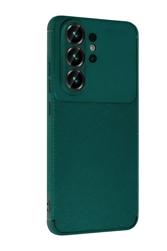 Samsung Galaxy S26 Ultra Auto Focus Karbon Kapak Kılıf - Koyu Yeşil 2
