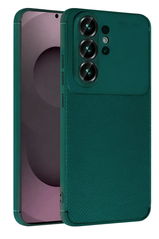 Samsung Galaxy S26 Ultra Auto Focus Karbon Kapak Kılıf - Koyu Yeşil