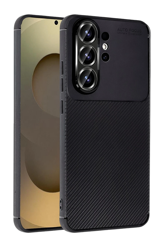 Samsung Galaxy S26 Ultra Auto Focus Karbon Kapak Kılıf - Siyah
