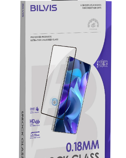 Samsung Galaxy S26 Ultra Bilvis 0.18mm Unlock Glass Cam Ekran Koruyucu- Siyah