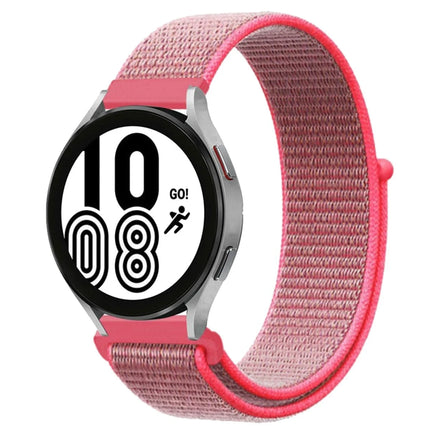 Samsung Galaxy Watch 4 Hasırlı Cırtcırtlı Kordon - Pembe