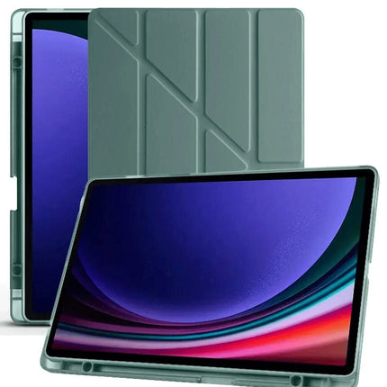 Samsung Galaxy X510 Tab S9 FE 11 Kalemlikli Mars Tablet Kılıfı - Koyu Yeşil 4