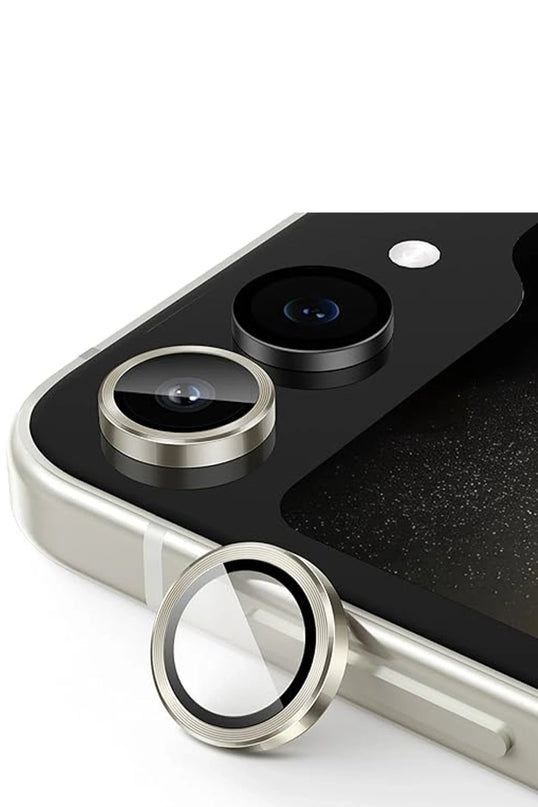 Samsung Galaxy Z Flip 5 Valdez Metal Kamera Lens - Krem