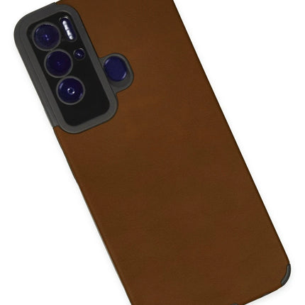 Tecno Pova Neo Loop Deri Silikon Kılıf - Kahverengi 3