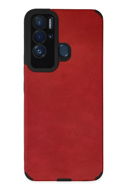 Tecno Pova Neo Loop Deri Silikon Kılıf - Kırmızı