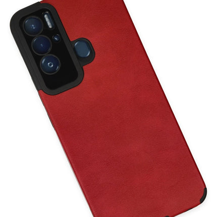 Tecno Pova Neo Loop Deri Silikon Kılıf - Kırmızı 3
