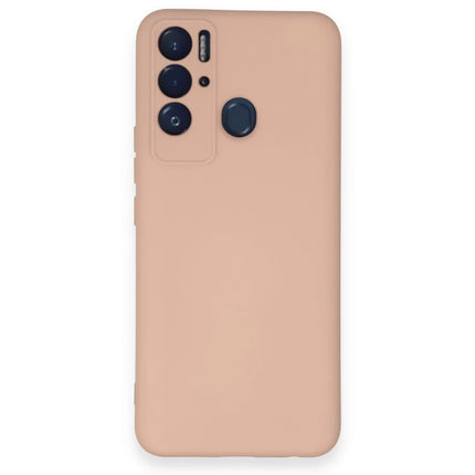 Tecno Pova Neo Nano içi Kadife Silikon Kılıf - Pudra