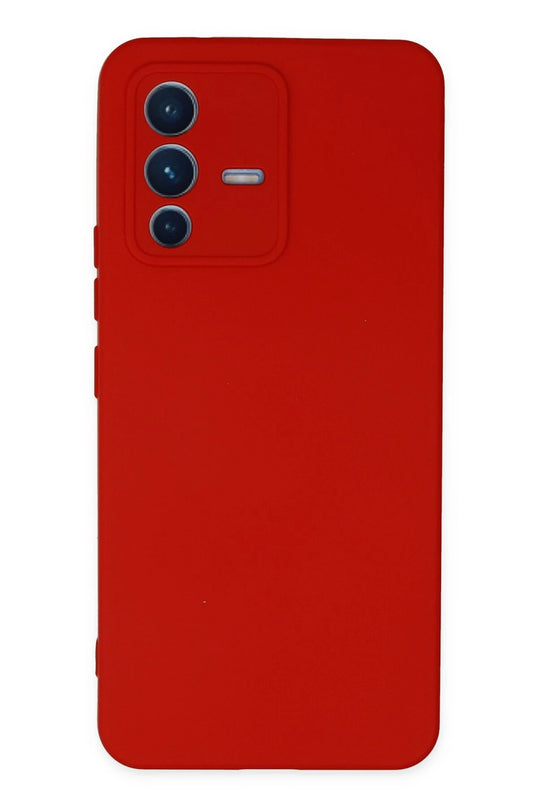 Vivo V23 5G Nano içi Kadife Silikon Kılıf - Kırmızı