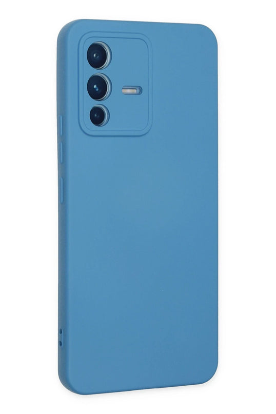 Vivo V23 5G Nano içi Kadife Silikon Kılıf - Mavi 3