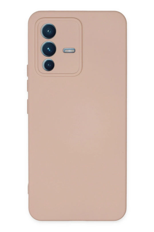 Vivo V23 5G Nano içi Kadife Silikon Kılıf - Pudra