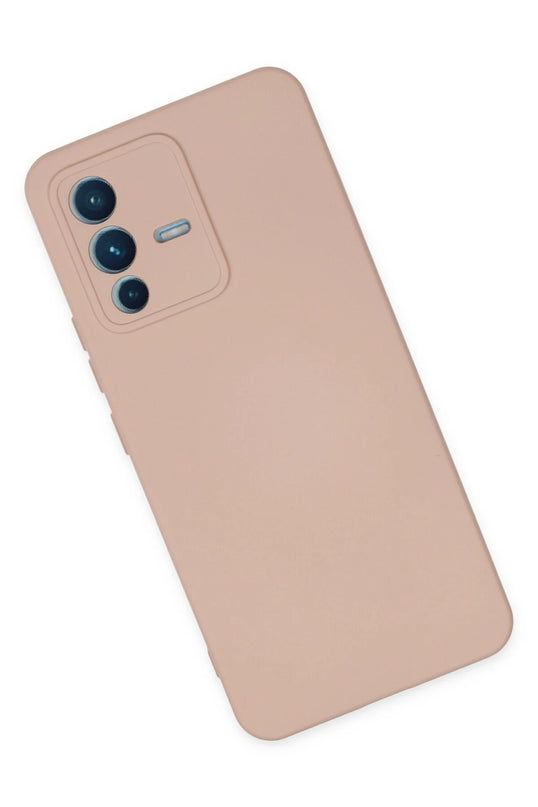 Vivo V23 5G Nano içi Kadife Silikon Kılıf - Pudra 2