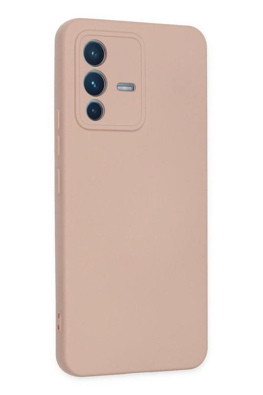 Vivo V23 5G Nano içi Kadife Silikon Kılıf - Pudra 3
