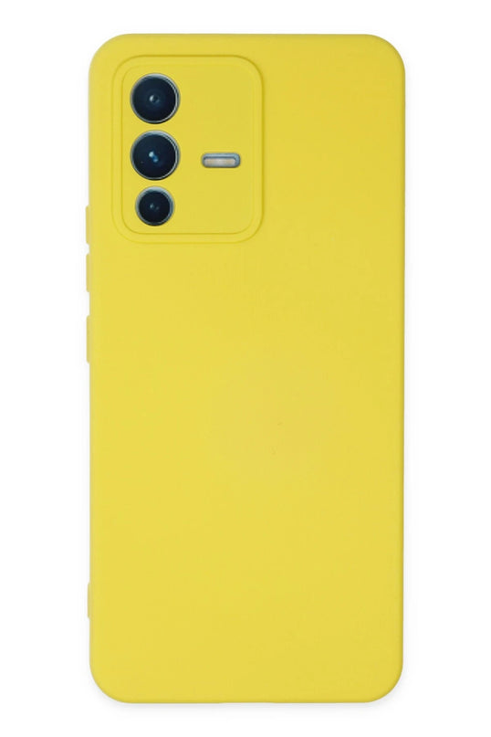 Vivo V23 5G Nano içi Kadife Silikon Kılıf - Sarı