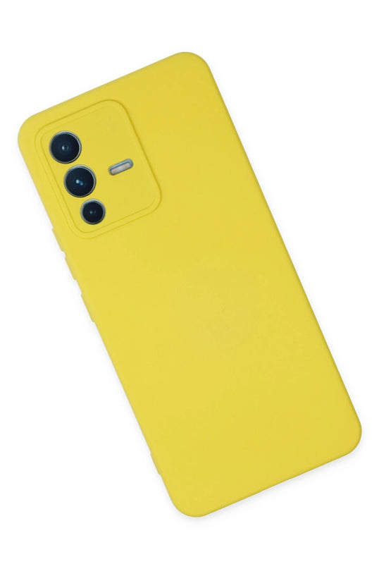 Vivo V23 5G Nano içi Kadife Silikon Kılıf - Sarı 2