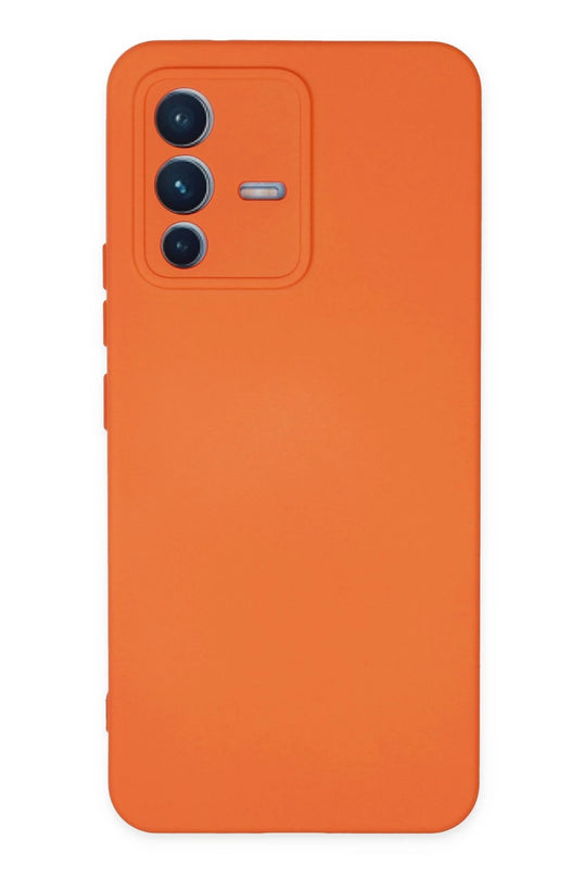 Vivo V23 5G Nano içi Kadife Silikon Kılıf - Turuncu