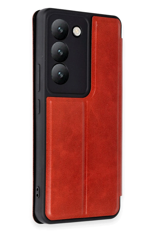 Vivo V30 Lite 4G Flip Cover Kılıf - Kırmızı 2