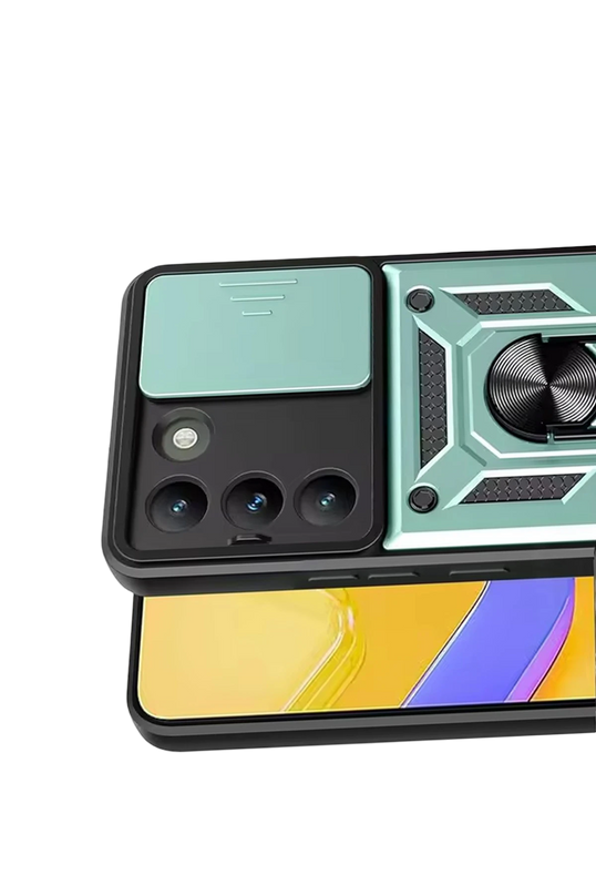 Vivo V30 Lite 4G Pars Lens Yüzüklü Silikon Kılıf - Yeşil 2
