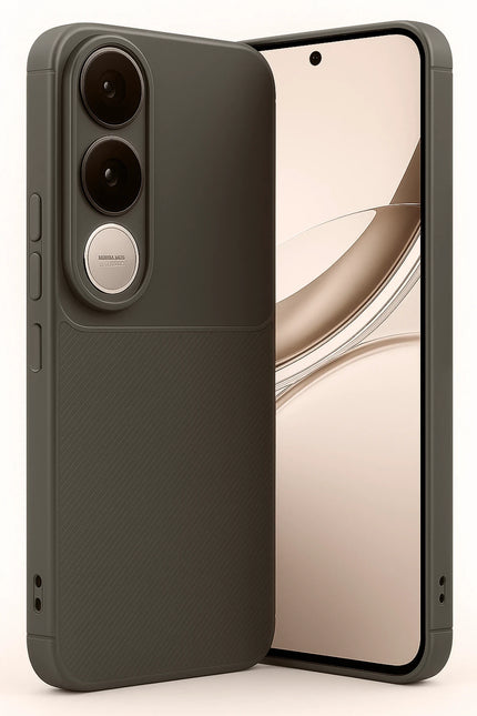 Vivo V50 Lite 4G Auto Focus Karbon Kapak Kılıf - Kahverengi