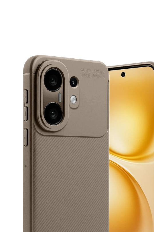 Vivo X200 FE Auto Focus Karbon Kapak -Kahverengi Kılıf 3