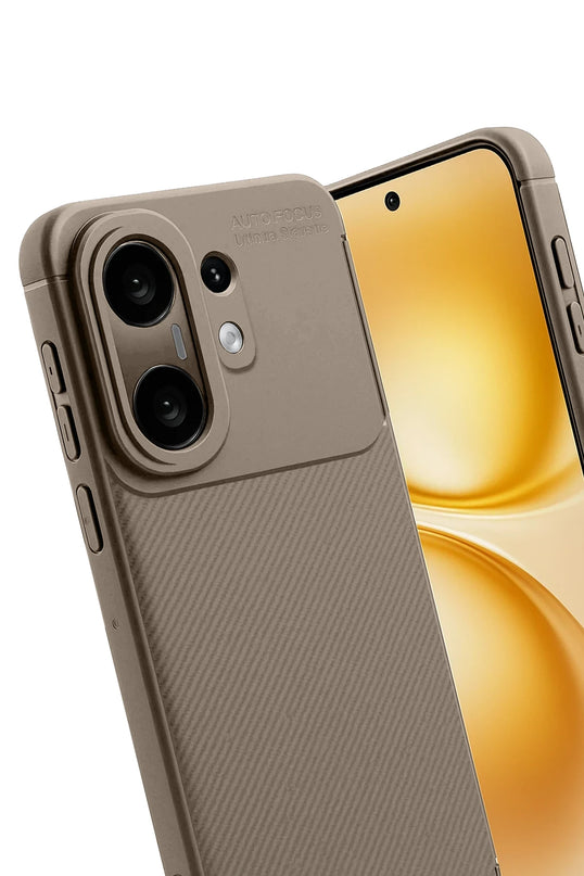 Vivo X200 FE Auto Focus Karbon Kapak -Kahverengi Kılıf 2