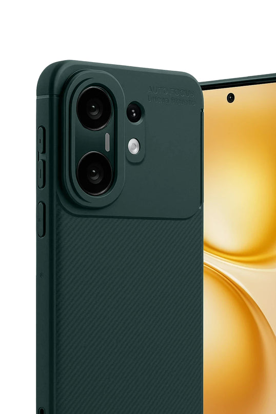 Vivo X200 FE Auto Focus Karbon Kapak Kılıf - Koyu Yeşil 3