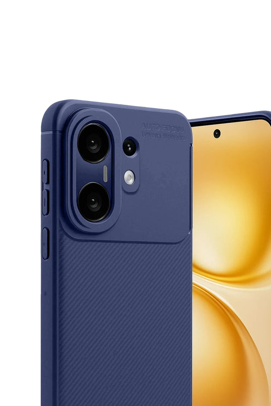 Vivo X200 FE Auto Focus Karbon Kapak Kılıf - Lacivert 3