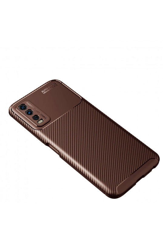 Vivo Y11S Auto Focus Karbon Kapak Kılıf - Kahverengi 2