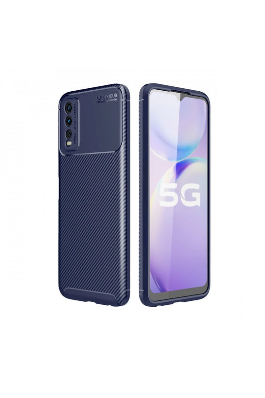 Vivo Y11S Auto Focus Karbon Kapak Kılıf - Lacivert