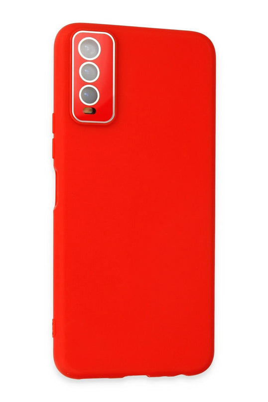 Vivo Y11S Lansman Glass Kapak Kılıf - Kırmızı 2