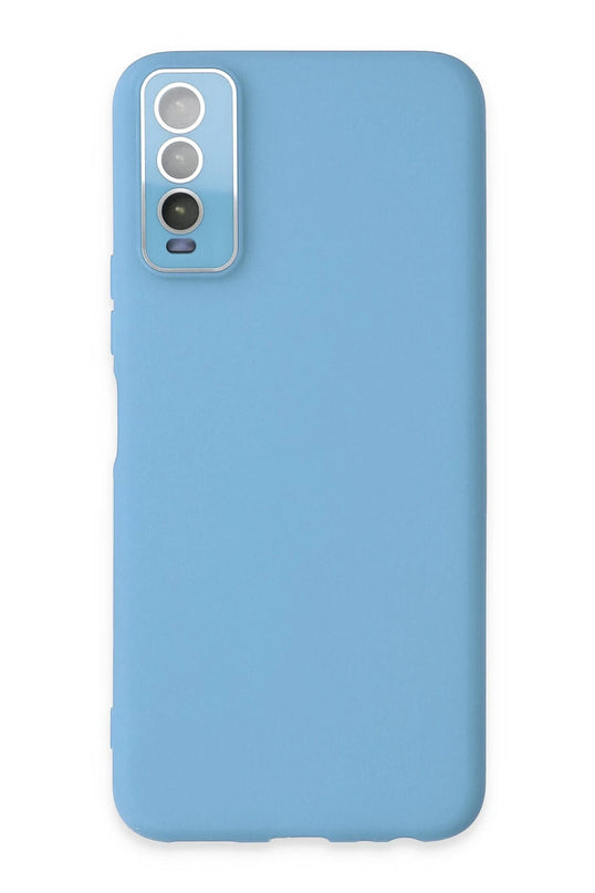 Vivo Y11S Lansman Glass Kapak Kılıf - Mavi