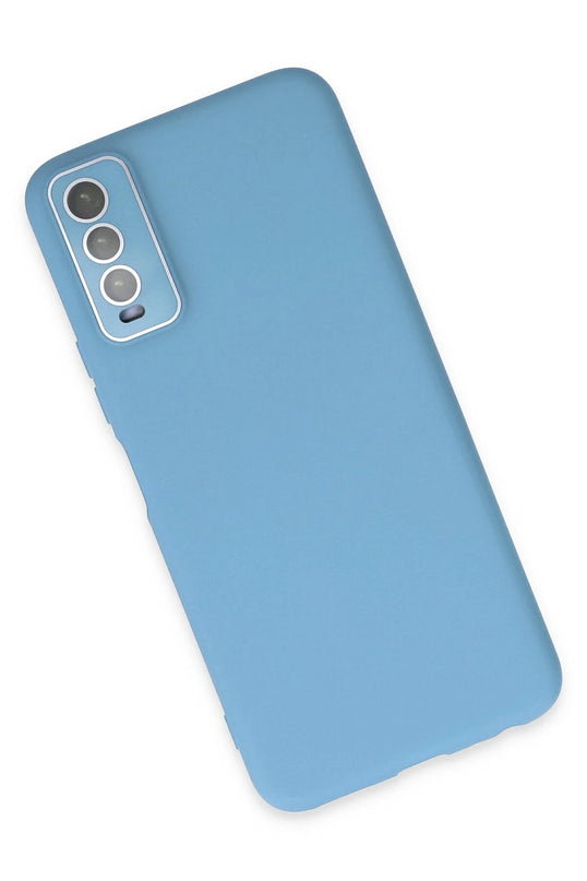 Vivo Y11S Lansman Glass Kapak Kılıf - Mavi 3