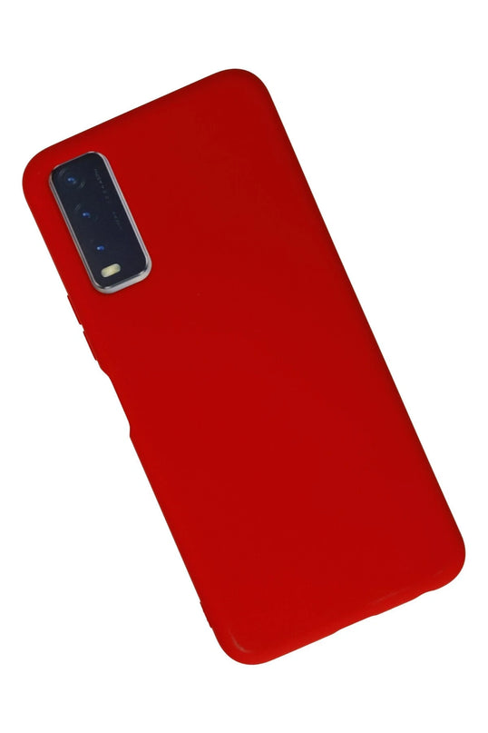 Vivo Y11S Nano içi Kadife Silikon Kılıf - Kırmızı 2